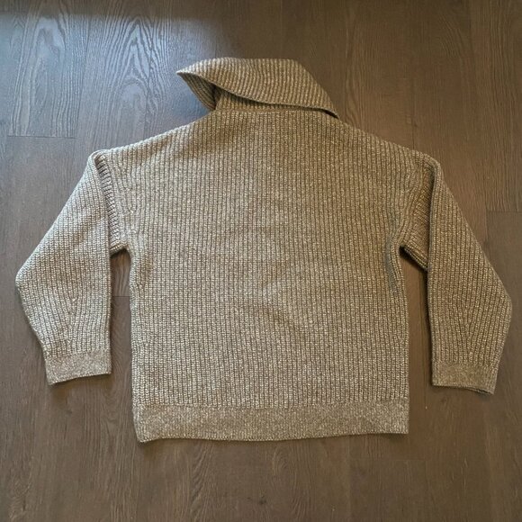 Massimo Dutti Ribbed Knit sweater thick knit turtleneck Italian yarn size small - Picture 4 of 11